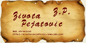 Života Pejatović vizit kartica